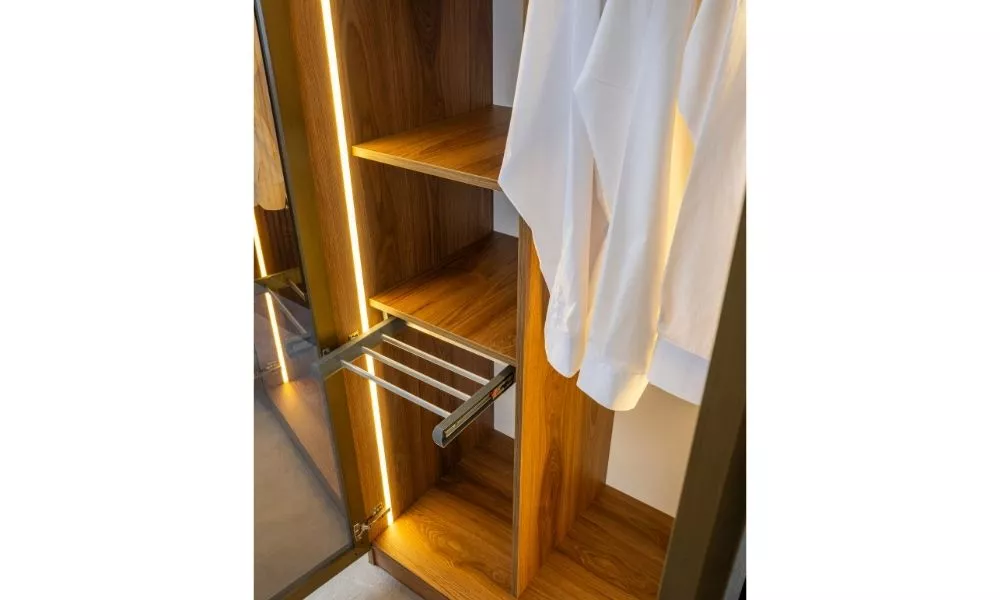 Zen-Zen 2 Kapaklı Raflı Pantolonluklu Dolap