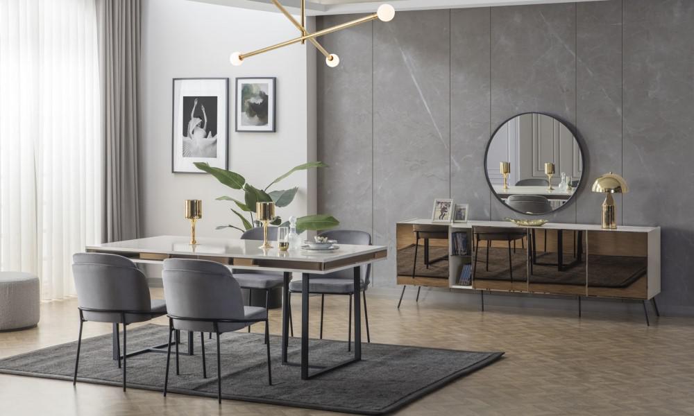 Bronze-Bronze Aytaşı Sandalye (6 Adet)